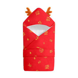 新生婴儿儿包被秋冬加厚款纯棉初生喜庆百福被大红色喜庆外出抱被