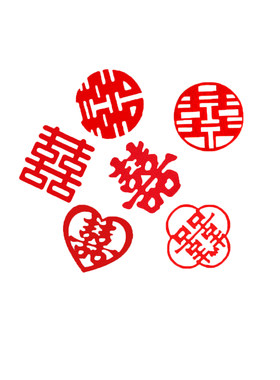 结婚果盘小喜字抛洒迷你婚房装饰