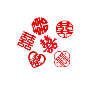 结婚果盘喜字抛洒迷你无纺布婚床婚房布置装饰小喜子手抛婚礼楼梯