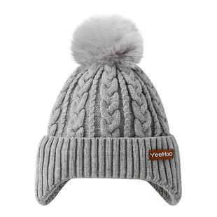 英氏儿童羊毛帽子围脖手套秋冬男女童加厚针织保暖三件套2025新款