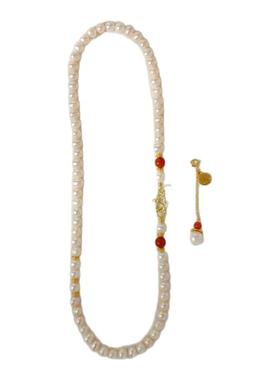 天然淡水珍珠南红项链女生礼物