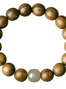 天然绿檀木手串和田玉男女款