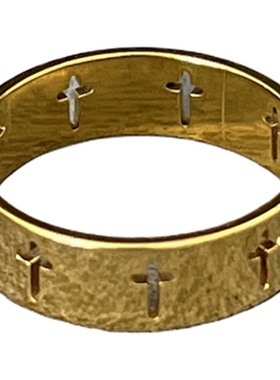 钛钢十字架戒指男欧美风简约时尚