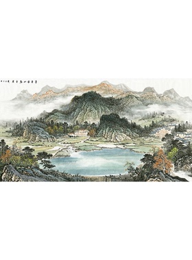 聚宝盆山水画风景画高清微喷复制