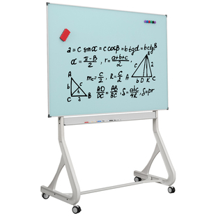 新升级S型磁性钢化玻璃白板支架式办公培训可移动带轮写字板儿童家用教学小黑板会议室书写板商用可擦绘画板