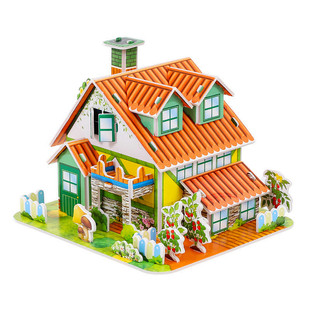 3d立体拼图儿童益智力男女孩亲子玩具diy手工制作房子幼儿园礼物