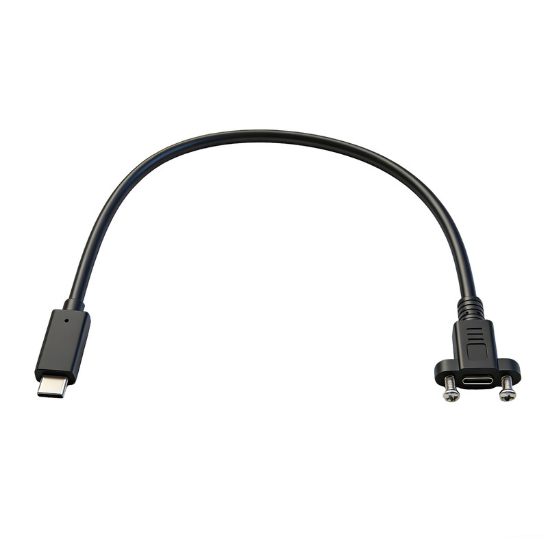 type-c公头对母头usb3.1带耳朵螺丝孔可固定数据线充电线2.0版