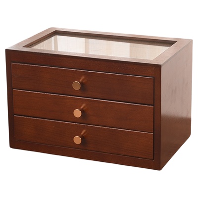 瑕疵品处理实木首饰盒戒指手镯首饰收纳盒大容量多层抽屉式饰品盒