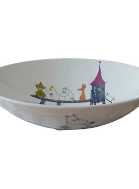 MOOMIN正品姆明骨瓷深盘意面盘