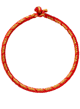 【本命年护身】十全十美纯素红绳