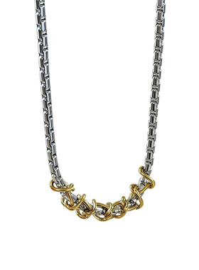 Komeiku金色荆棘缠绕蛇骨项链