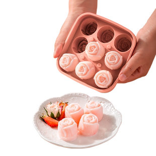 魔幻厨房玫瑰花冻冰块球模具食品级硅胶制冰器冰格威士忌家用磨具
