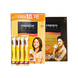 南阳FRENCH速溶咖啡三合一富然池韩国进口100条礼盒装金牌脱脂奶