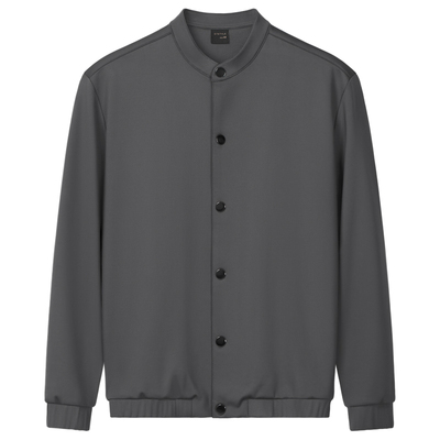 春秋季男士高端极简风立领夹克纽扣商务休闲开衫外套春装上衣男装