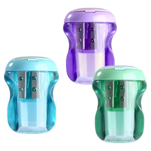 晨光三孔卷笔刀小学生专用削笔刀儿童幼儿园迷你小型便携大口径粗细都能削不挑笔手动削笔器三角铅笔刀旋笔刀