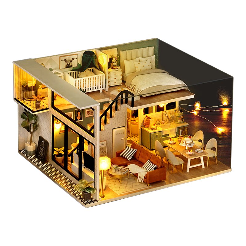 智趣屋diy小屋双层别墅模型