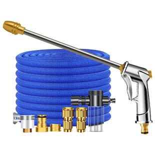 洗车伸缩水管软管高压花园浇花专用喷头自来水增压水枪头防冻防爆