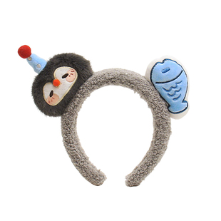 可爱卡通毛绒男士发箍女2025新款洗脸专用头箍防滑不掉压发卡头饰