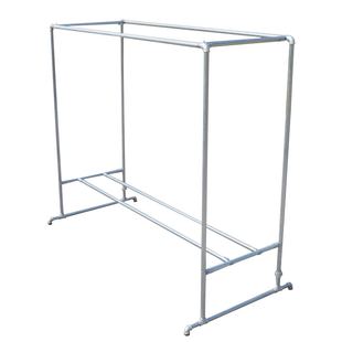 镀锌钢管晾衣架落地阳台晾衣杆户外室外双杆防风水管晒被挂衣架子