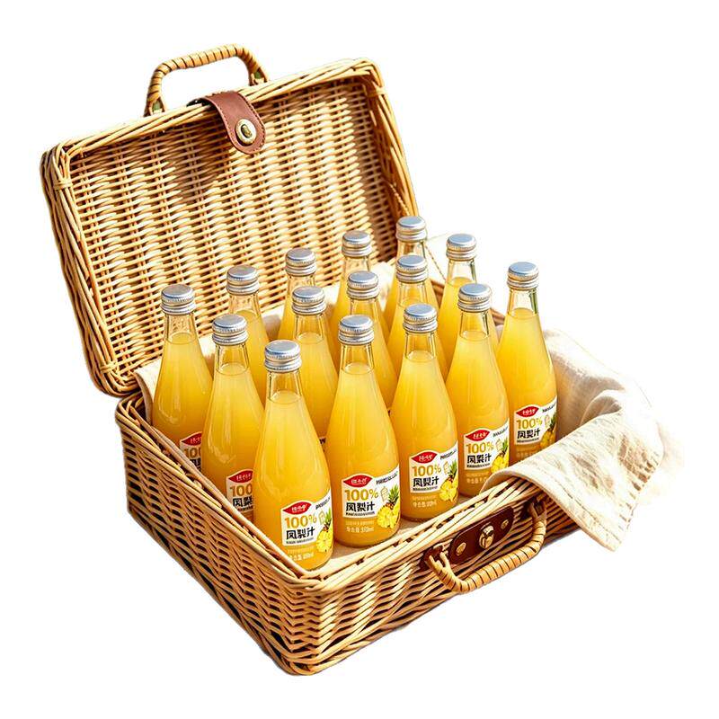 新日期100%凤梨汁饮料300ml*6瓶装整箱0添加剂0色素0香精营养果汁