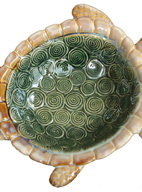 小乌龟陶瓷烟灰缸摆件田园风格