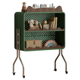 可移动家用客厅置物架杂物零食收纳架铁艺简易落地高级感储物柜子