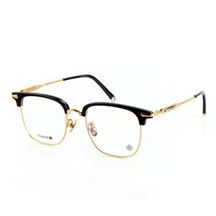 简丹潮复古眼镜框男女半框大脸加宽钛架超轻眼镜架防蓝光可配近视