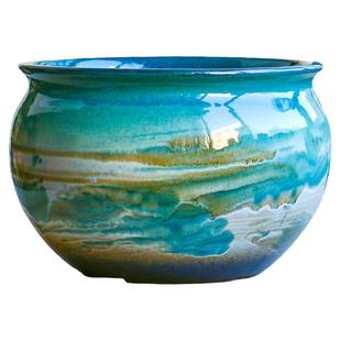 特大口径拼盘矮胖陶罐紫砂粗陶简约泼墨个性复古群生陶瓷多肉花盆