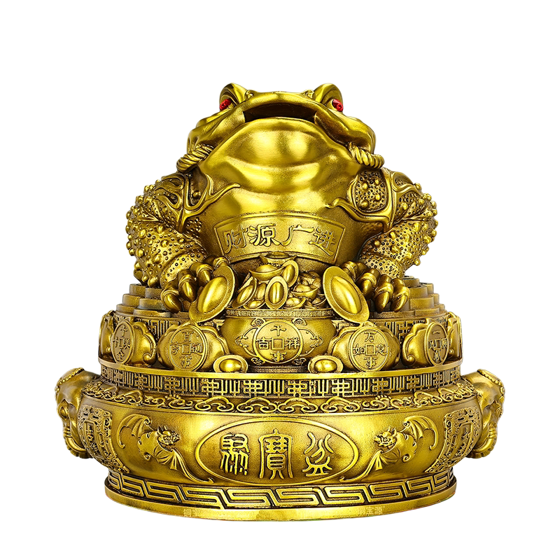 铜金蟾三足蟾蜍进宝摆件前台收银