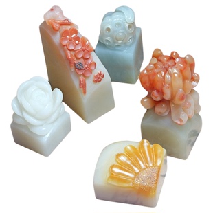 花钮兰花牡丹老挝石云南石寿山石印章书法定制石料姓名章书法国画