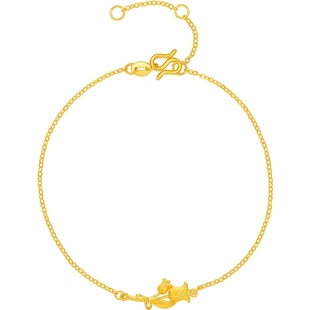 周六福5G足金手链计价黄金手饰郁金香之约游园绮梦系列新年礼物