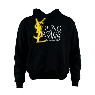 TGFCLUB 美式街头嘻哈印花YOUNG SAVAGE LEGEND恶搞套头连帽卫衣