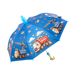 工程车挖掘机儿童雨伞男孩女新款小学生幼儿园晴雨两用自动太阳伞