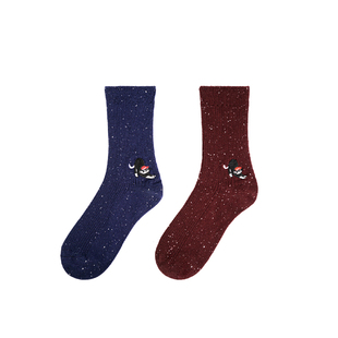 ideea点子点子「慵懒猫咪」秋冬双色刺绣中筒袜 节日氛围感搭配