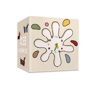 多巴胺客厅转角双面挂钟奶油风卡通小狗创意时钟壁灯拐角电子钟表