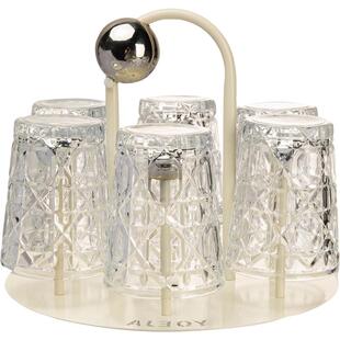 摩登主妇玻璃杯套装家用办公室水杯带收纳架杯子咖啡杯酒杯果汁杯