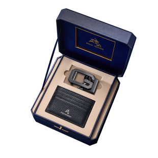 保罗男士皮带真皮男腰带2025新款高端纯牛皮卡包男式裤腰带送老公