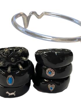 简约黑色百搭DIY可定制指围戒指