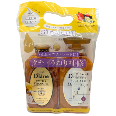 Moist Diane DIANE额外顺直柔滑洗发护发套装450mlx2受损发质瓶装