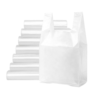 一次性透明塑料袋食品袋子白色外卖打包方便袋小号背心袋手提胶袋