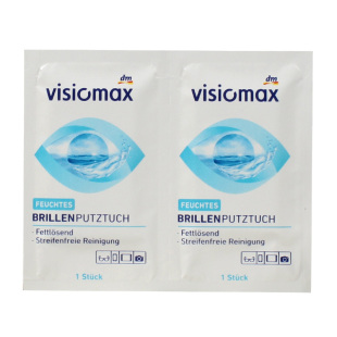 现货德国dm VISIOMAX一次性眼睛便携眼镜布清洁湿巾镜头纸52片