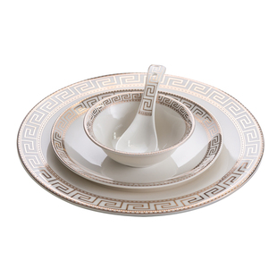 酒店餐具陶瓷摆台餐饮用品饭店餐厅会所包厢餐具台面碗勺套装餐具