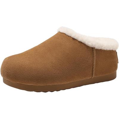 百丽茸茸吐司毛毛鞋女冬季棉鞋羊毛雪地靴加绒全包勃肯鞋D2H1DAM5