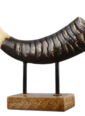 摆设样板房复古欧式风羊角摆件