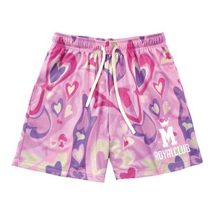 Madhoops2025新品美式爱心篮球短裤健身运动女生四分裤双面防走光