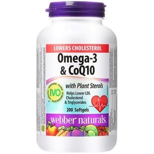 Webber Naturals进口Omega-3鱼油3倍高浓度深海鱼油软胶囊200粒
