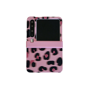 适用华为PuraX折叠屏手机壳小米MixFlip2壳膜一体荣耀MagicVFlip2全包中轴novaflipS豹纹毛绒手提pocket2绳女