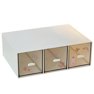 桌面收纳盒储物盒抽屉学生桌上化妆品整理盒宿舍收纳柜书桌置物架