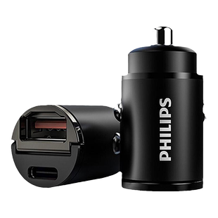 飞利浦车载充电器快充一拖二汽车点烟器转换插头usb插座隐形车充