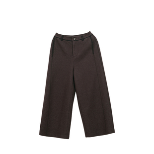 忘城H1426座/暖调滤镜/冬款绵羊毛毛呢裤九分加厚垂感休闲直筒裤